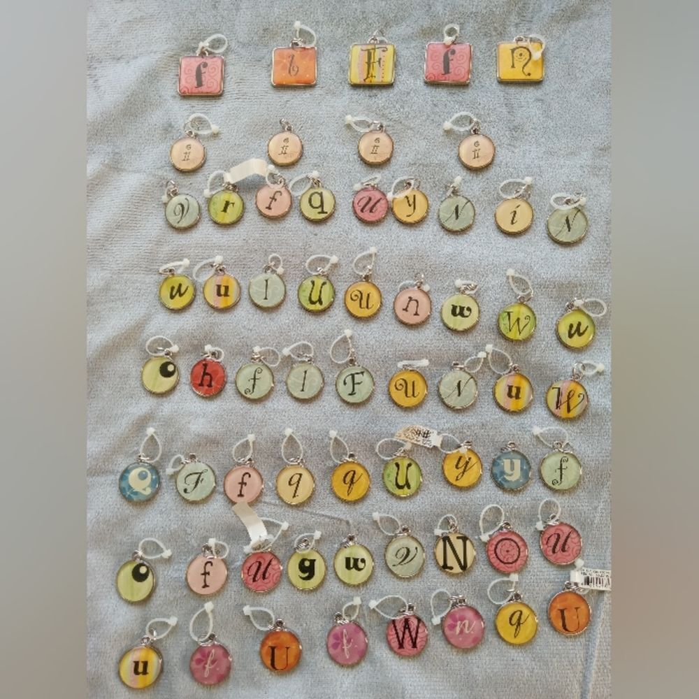 Nos Ganz MultiColored Alphabet Letter Charms